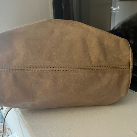 Vintage Prada camel beige taupe bag briefcase handle crossbody authentic nude - Picture 6 of 15